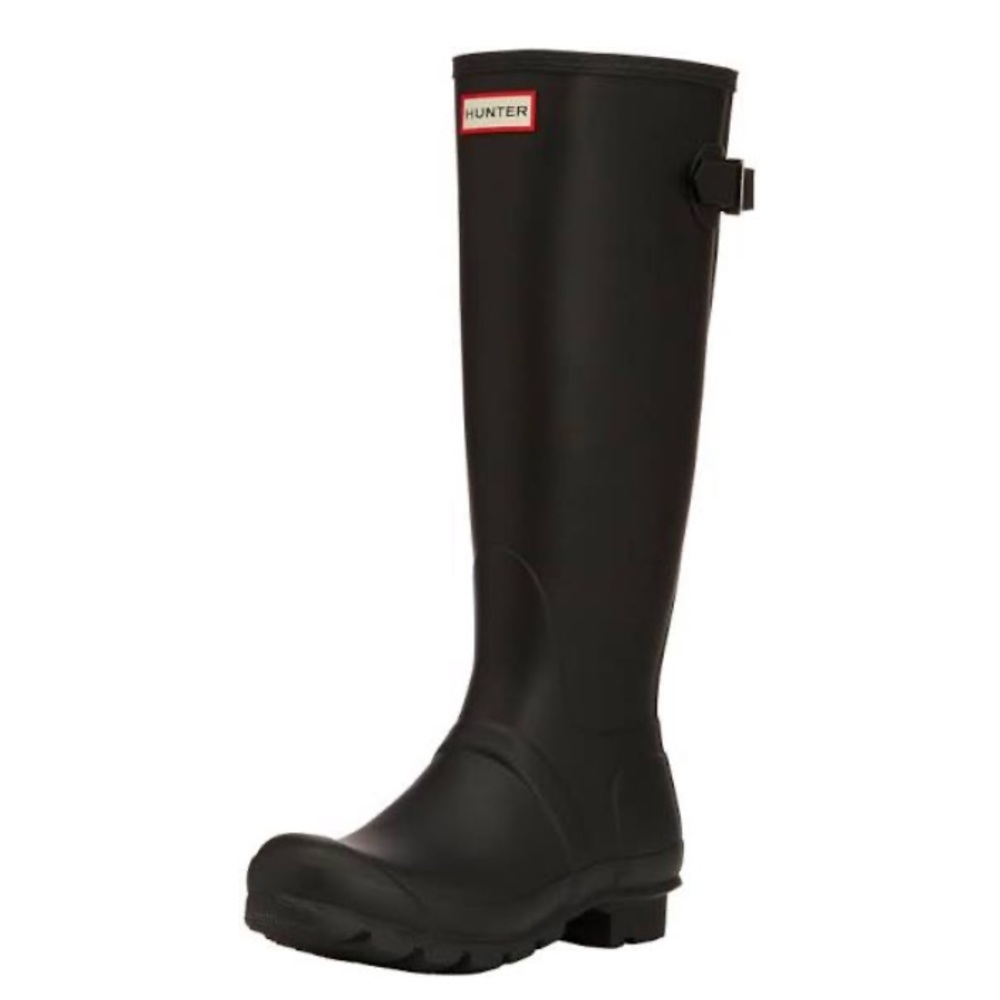 Tall black Hunter rain boots